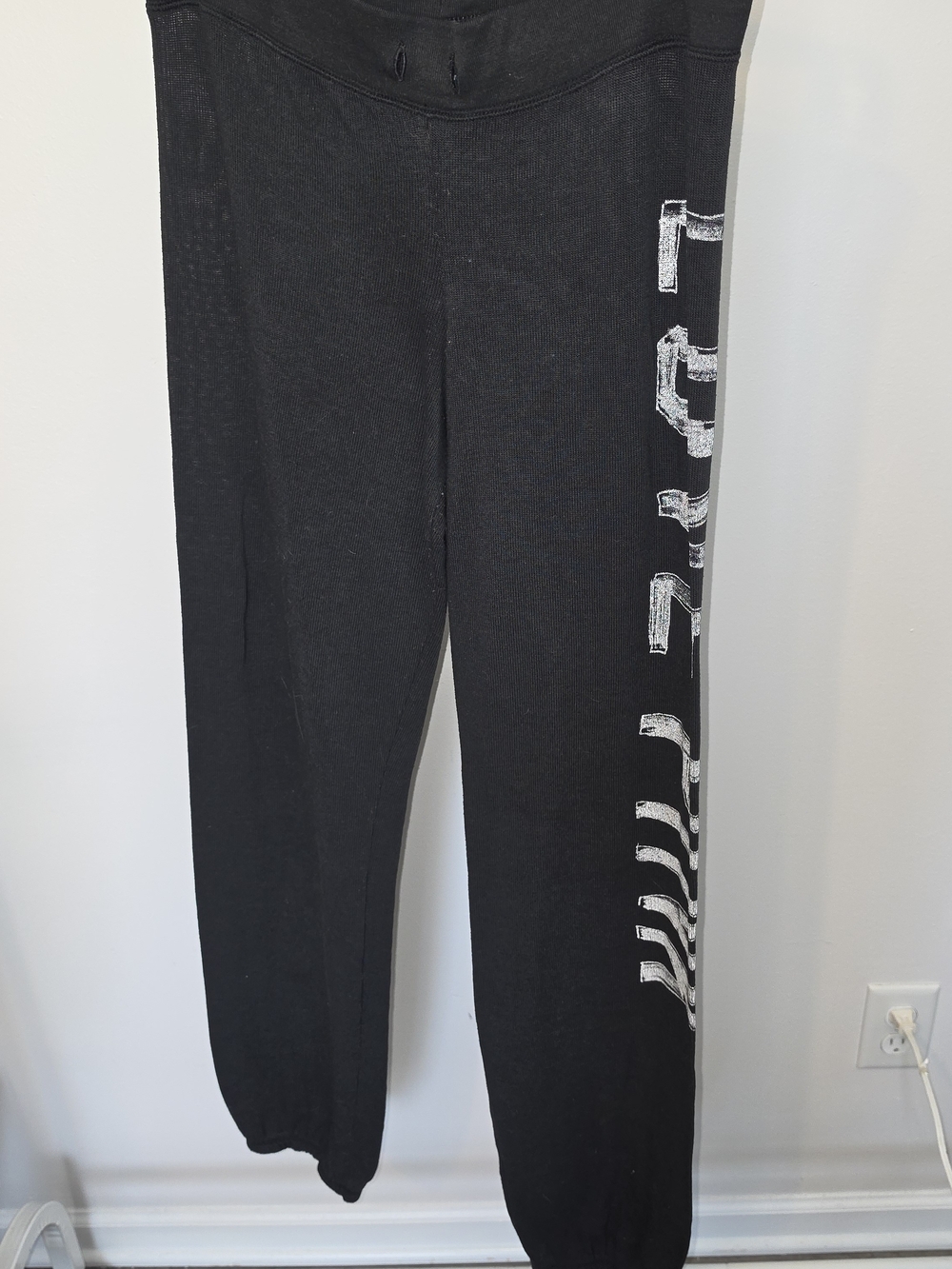 Victoria's Secret Black Jogger Pants with White Side Graphic